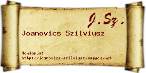Joanovics Szilviusz névjegykártya